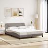 VidaXL Bed Frames with Headboard, Upholstered Bed with Slatted Base, Double Bed with Bedroom Footboard, Taupe 373209
