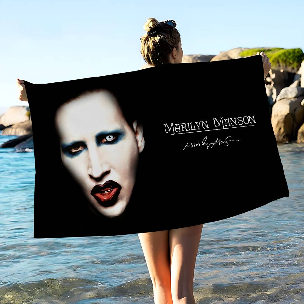 Rock Band M-Marilyn M-Manson Big Microfiber Beach Towels Quick Dry Towel Sand Beach Towels Pool Towel for Travel Swim Pool Yoga