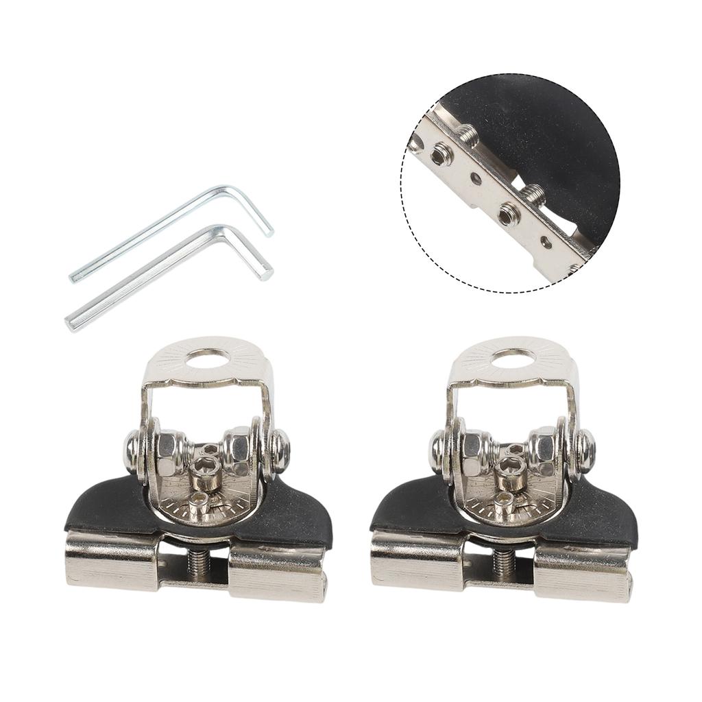 Stainless Steel Car Hood Light Bracket Pair 2PC Adjustable Set to Fit Most LED Light Bars and Strips for Enhanced Visibility