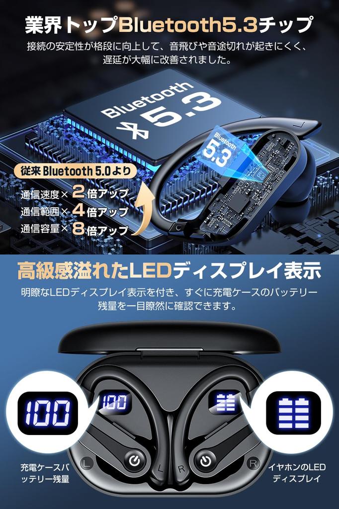 Nová Bluetooth Bluetooth Bezdrátová Sluchátka s Až 48 Hodinami Bluetooth Pohodlná LED Úroveň Baterie Bluetooth Oddělené Levé a Automatické Okamžité