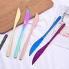 6 PCS Stainless Steel Rainbow Steak Knife Sharp Table Knives Set Restaurant Cutlery Dinner Knife Black Dinnerware Set