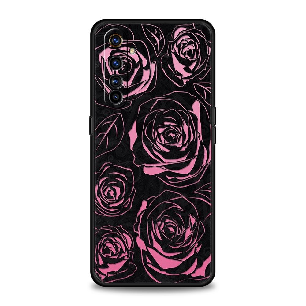 Dragon Flower Grass Line Art Phone Case For Realme 10 9 8 5G 7 6 GT2 Pro Plus 9i 8i C21 C11 C25 C35 GT Neo 2 3 3T Soft Cover
