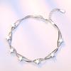 Fashion Love Silver Bracelet: Korean Style Snake Bone Chain with Star Charm for Women