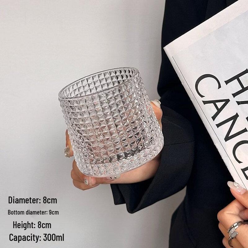 ZISIZ Vintage Glass Tea Mug with Crystal Infuser