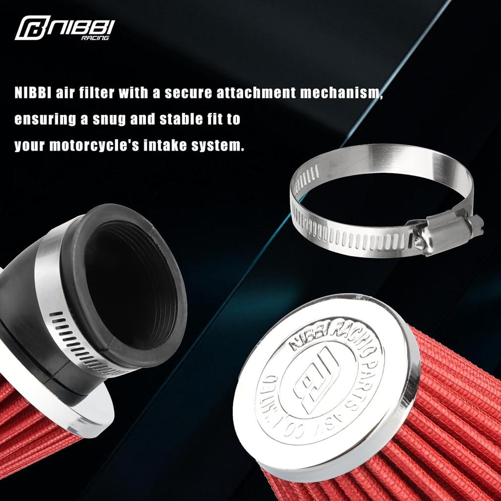 NIBBI 48Mm Air Filter High Performance For Motorcycle, ATV, Dirt Bike, Mini Bike, Pit Bike, GY6