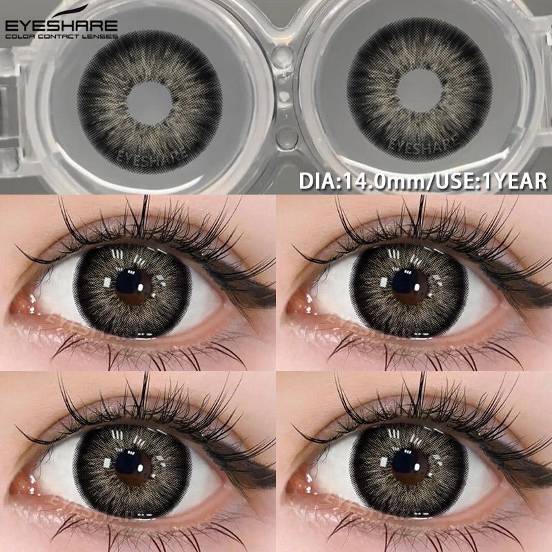 Eyeshare New Natural Color Contact Lenses for Eyes Fashionable Blue Gray Eyes Contact Lenses Annual Color Contact Soft Lenses
