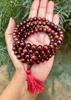 9 mm round 108+1 Bead Indian Origin Red Sandalwood Laal Chandan Japa Mala Rosary Uncolored Untreated Yoga Prayer Healing Meditation