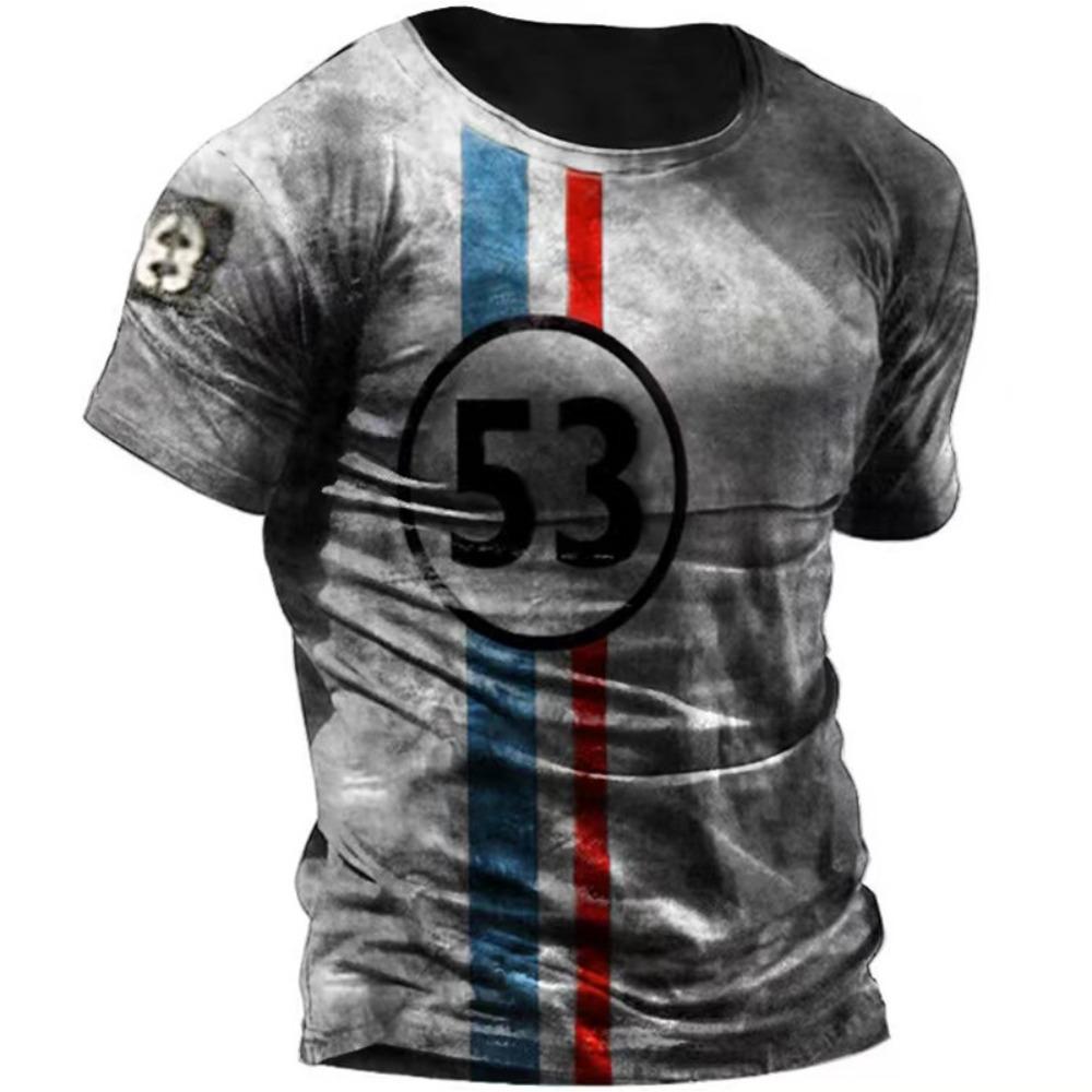 Summer Men's T Shirt 3D Printed American Top Short Sleeve Quick Dry Vintage T Shirt Men's O Neck Pullover Oversized Sportswear
