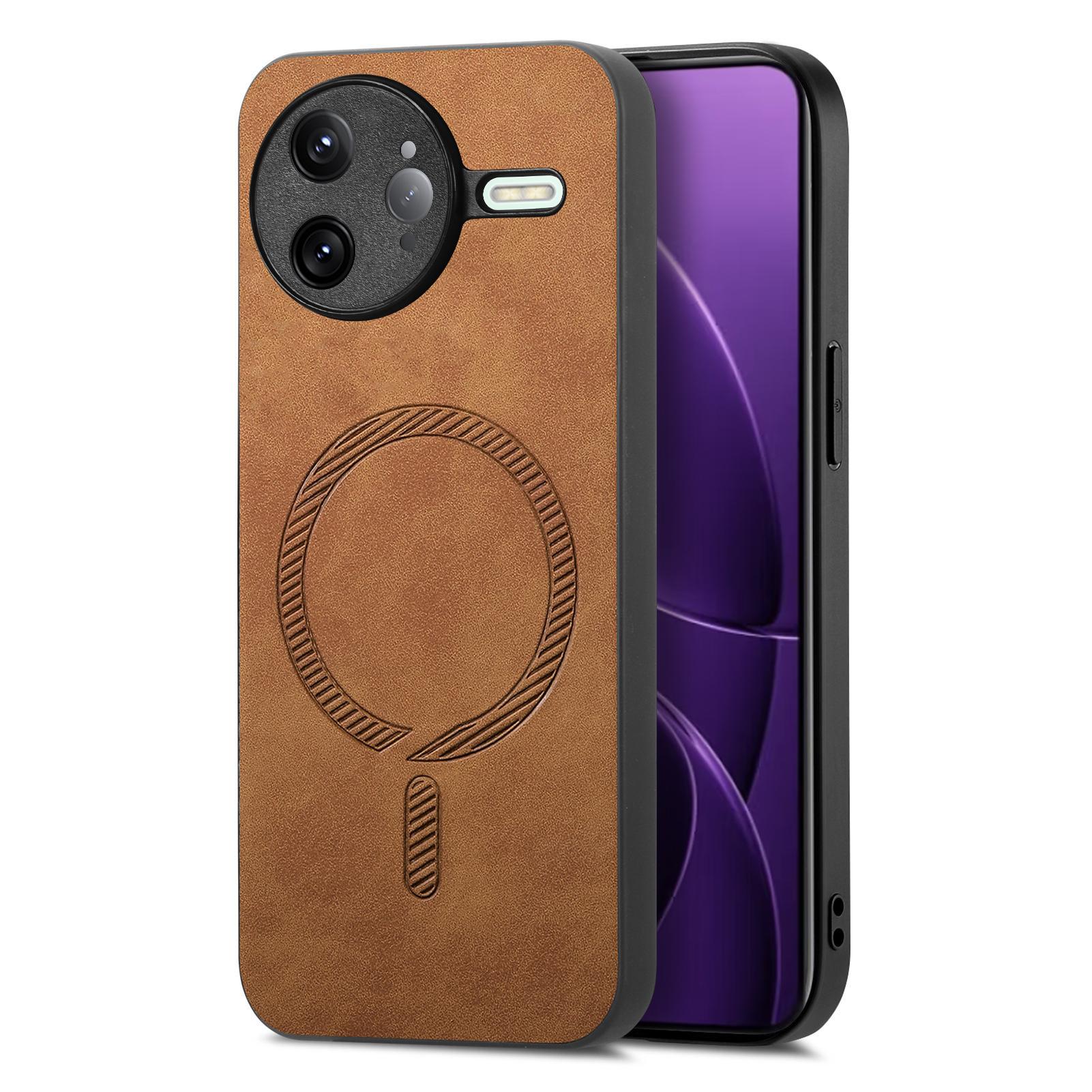 

Для Xiaomi Poco F7 Ultra 5G/Redmi K80 Pro 5G Шкіряний задній чохол Сумісний з MagSafe Телефонна обкладинка з відчуттям шкіри Brown