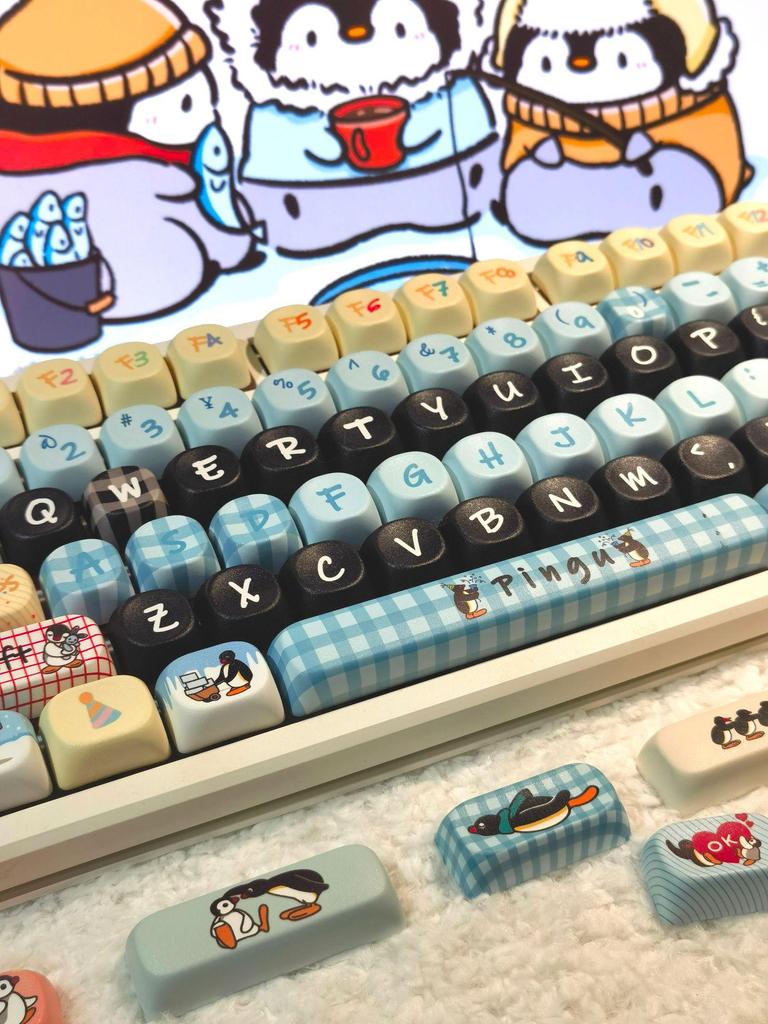 Pingu Keycaps DIY Cute Cartoon Girl for Mechanical Keyboards (87/98/108 Keys)