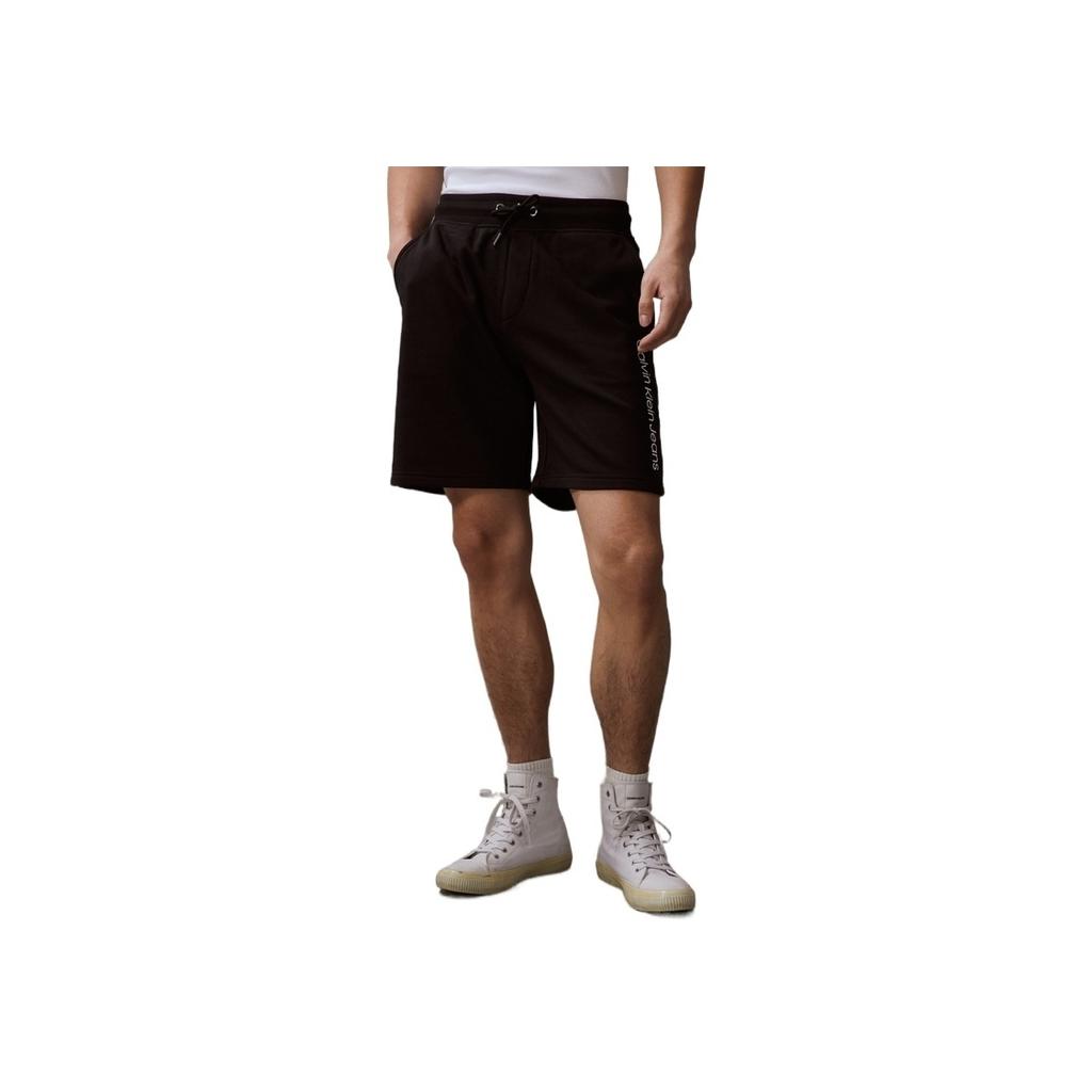 Calvin Klein Minimalist Color Block Printed Drawstring Waist Straight Leg Casual Shorts Men Shorts Black J322261-BEH