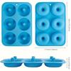 2PC Food Grade Silicone Bagel Pan | Non-Stick, Dishwasher/Microwave Safe, Heat Resistant (Blue)