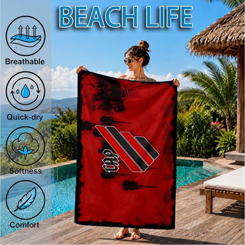 Athletico Football Club Printed Microfiber Beach Towel, Soft And Absorbent, Quick-Dry, Ideal for Summer Travel, Beach Essential, Swimming Pool