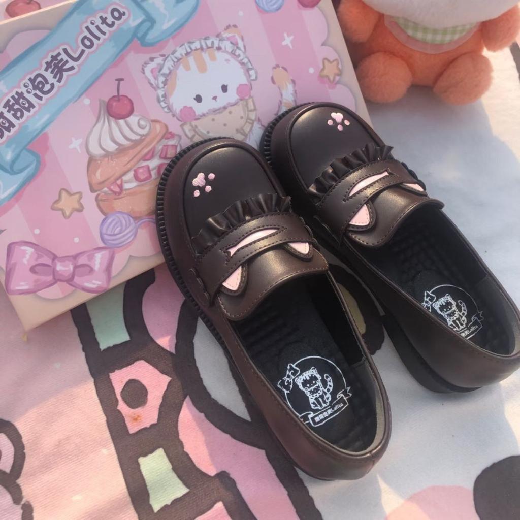Cat college princess small leather shoes are original and original platform heightening round head JK uniform shoes super soft Lolita