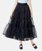 L By L Black Tiered Tulle Long Skirt