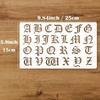 Gothic Calligraphy Stencil, 6-Pack Reusable Old English Letter Number Template for DIY Painting, Craft, Scrapbooking