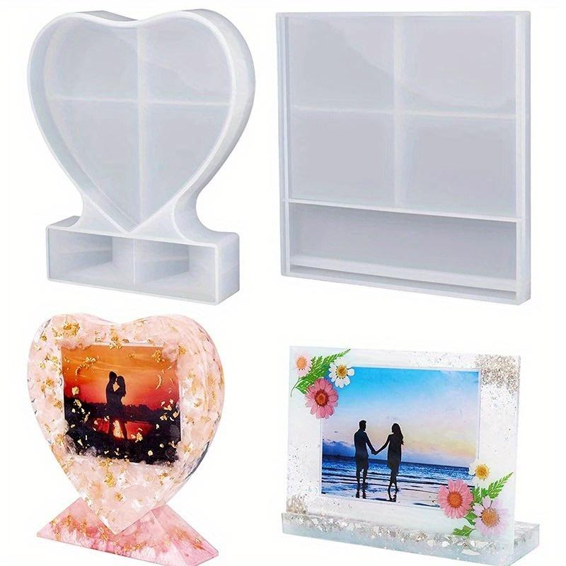 Love Heart Square Photo Frame Epoxy Mold for DIY Craft Resin Decorative Craft Jewelry Making Mold Silicone Mould