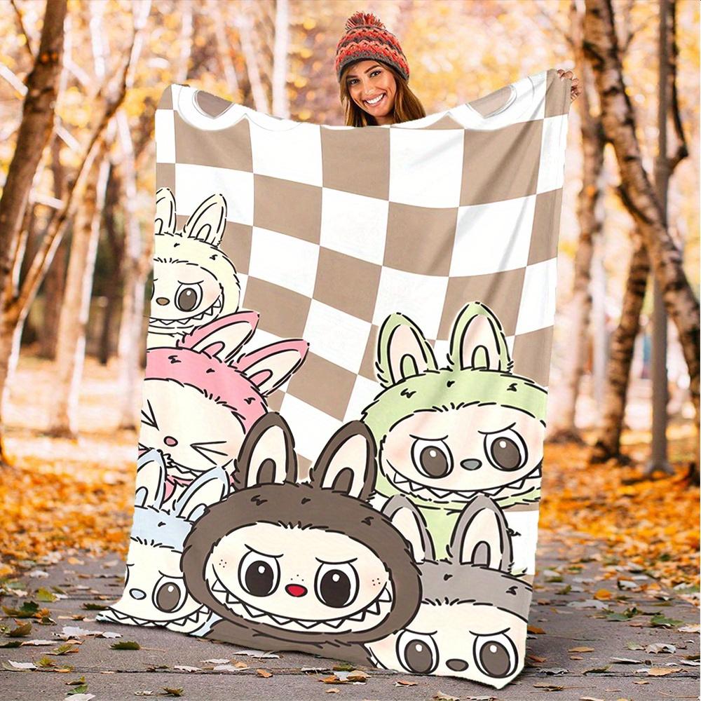 

1pc LABUBU, Cute, Cartoon Digital Printed Flannel Blanket, Super Soft Plush Fleece Bed Cover, Multipurpose Four Season Blanket for Sofa, Bed 150x180cm