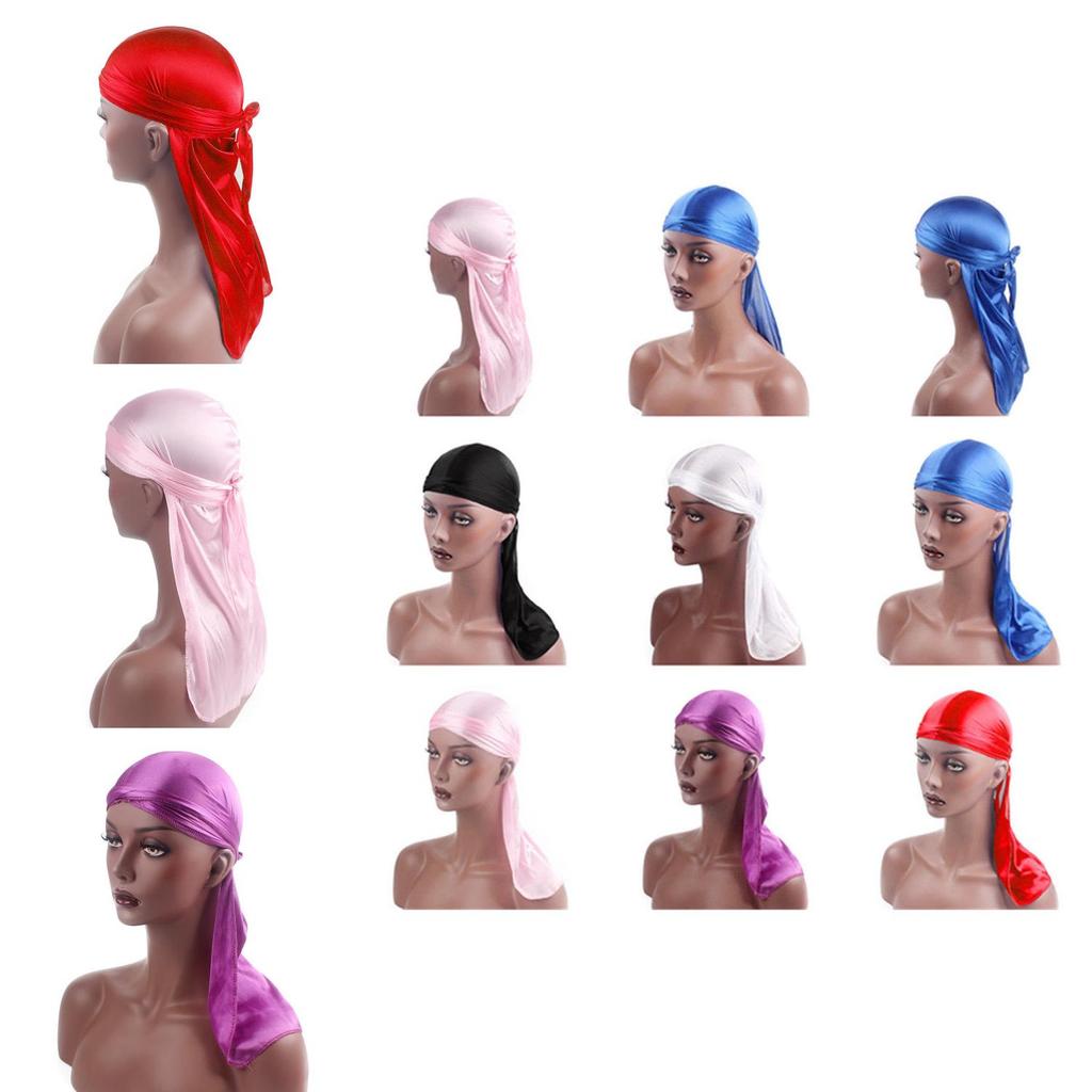 Vielseitige und stilvolle glatte Seiden-Nylon-Durag Kopfbedeckung Piratenkappe für alle Geschlechter