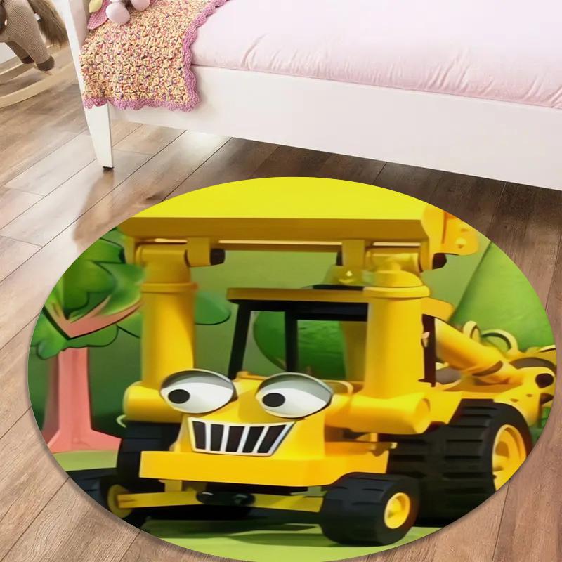 Bob der Baumeister Runder Teppich, Teppich für Wohnzimmer Schlafzimmer Sofa Spielzimmer Dekoration, Rutschfeste Fußmatte38
