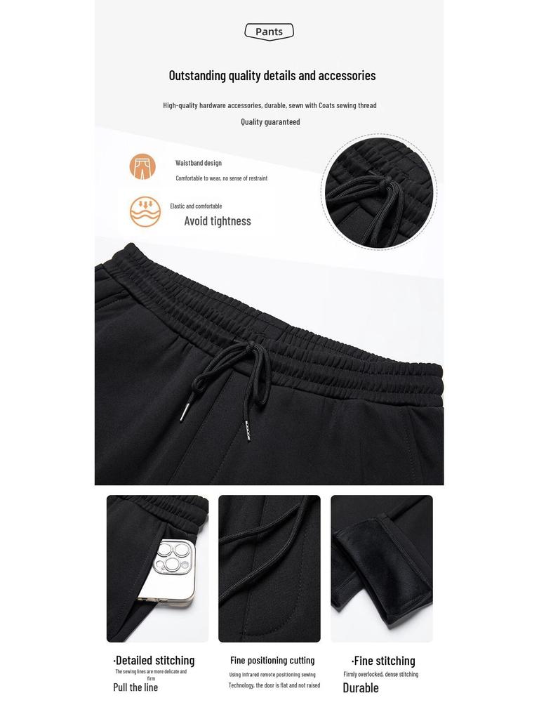 TUCANO Men's Thermal Fleece Straight-Leg Casual Pants