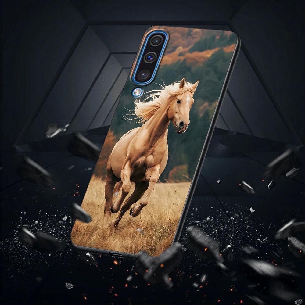 Horse Case for Samsung Galaxy A10s A50 A50s A02s A03s A20 A30 A20e A70 A70s A20s A30s A10 A40 A04 A04s A03 TPU Black Phone Cover