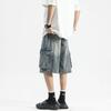 Men's High Street Loose Denim Shorts - Summer Wide-Leg Five-Point Mid-Length