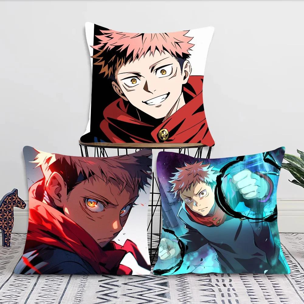 1Pc Itadori Yuji Animation Jujutsu Kaisen Pillow Case Square Pillow Bedroomsofaleisure Comfortcarlivingroomhome Decoration 40X40
