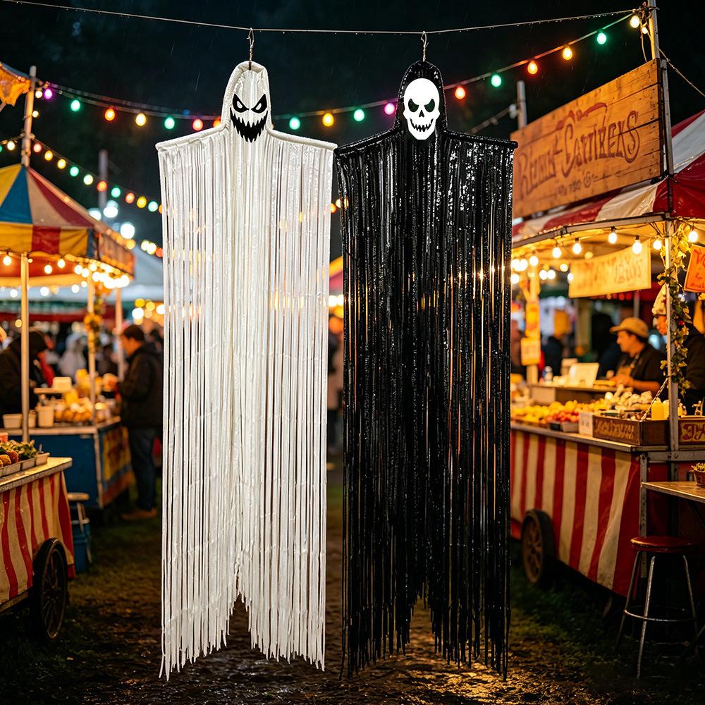 Halloween DIY Großer Geisteranhänger mit Quaste für Spukhaus Hof Atmosphäre Dekoration