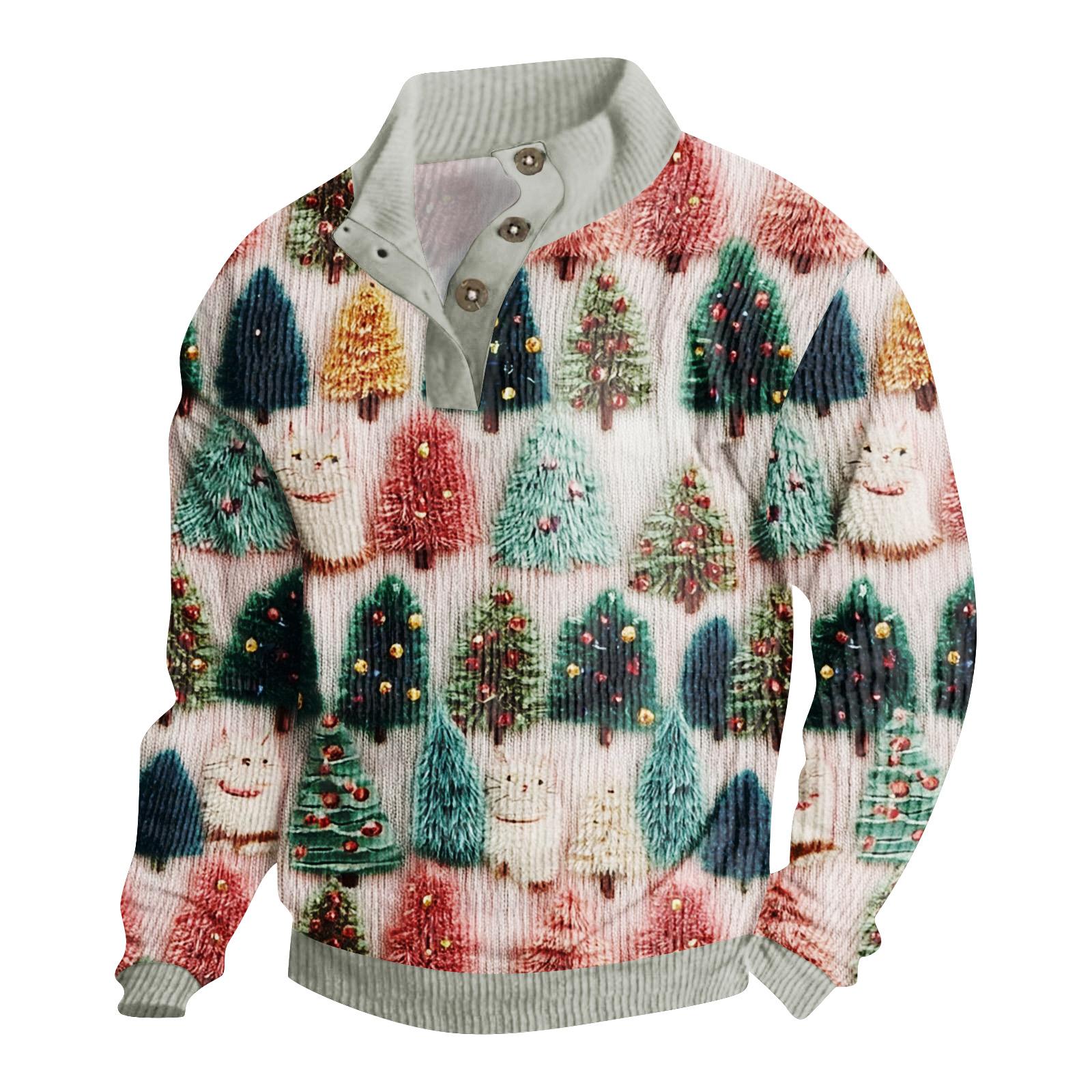 

Мужская вельветовая рубашка на пуговицах с рождественским принтом M хаки