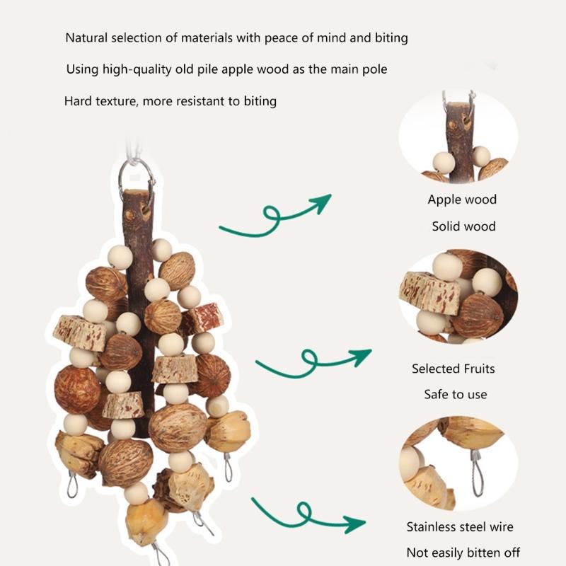 Pet Bird Chew Toy Natural Corncob Wood Beads for Cockatiel Conure Cockatoos Teeth Grinding Perfect for Cage Bird