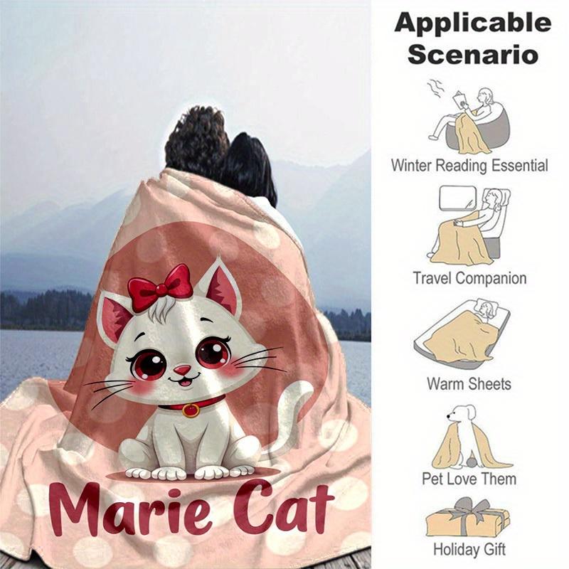 1pc, Cute Marie Cat Cartoon Blanket, Seasonal Home Decoration Blanket, for All Season Use, Bed, Couch, Office, Outdoor, for Decorating Your