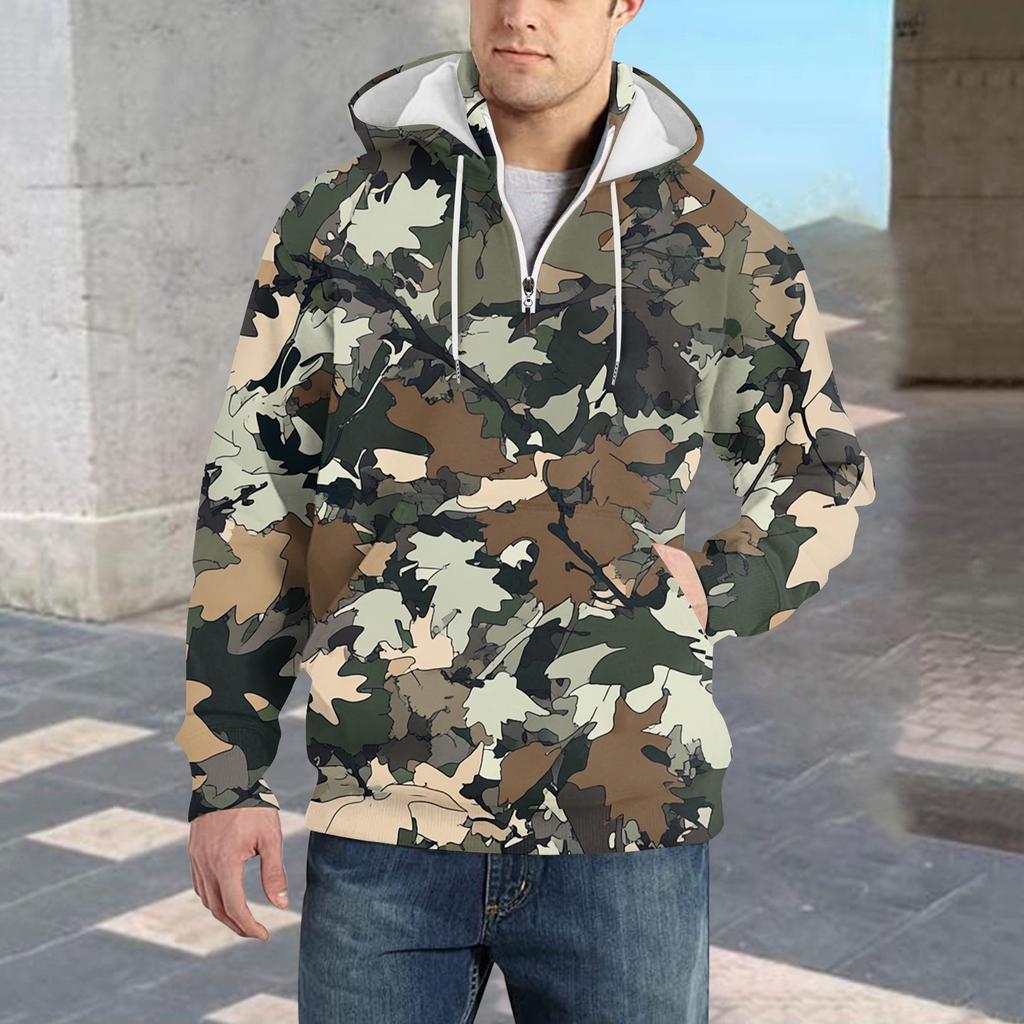 Spring And  Men's Standing Collar Sweatshirt Is Outdoor Casual Sweaters Tops