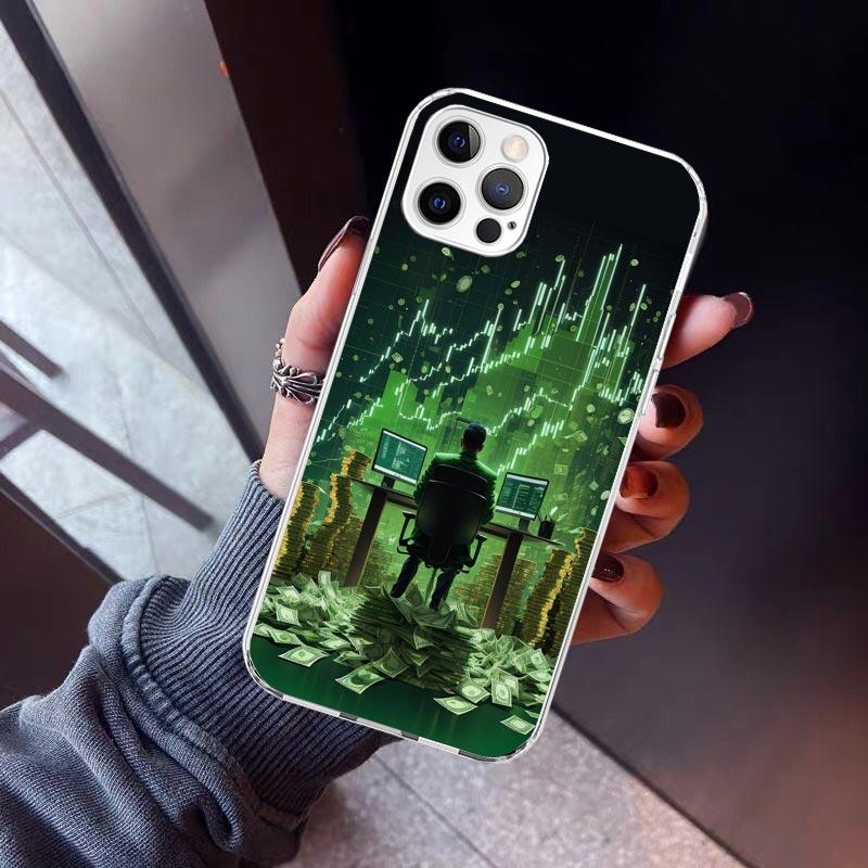 Trade Investment Forex Stock Market Phone Case For iPhone 17 Air 11 13 Mini 14 15 Plus 16 12 Pro Max 16E SE 7 8 Pattern Soft TPU