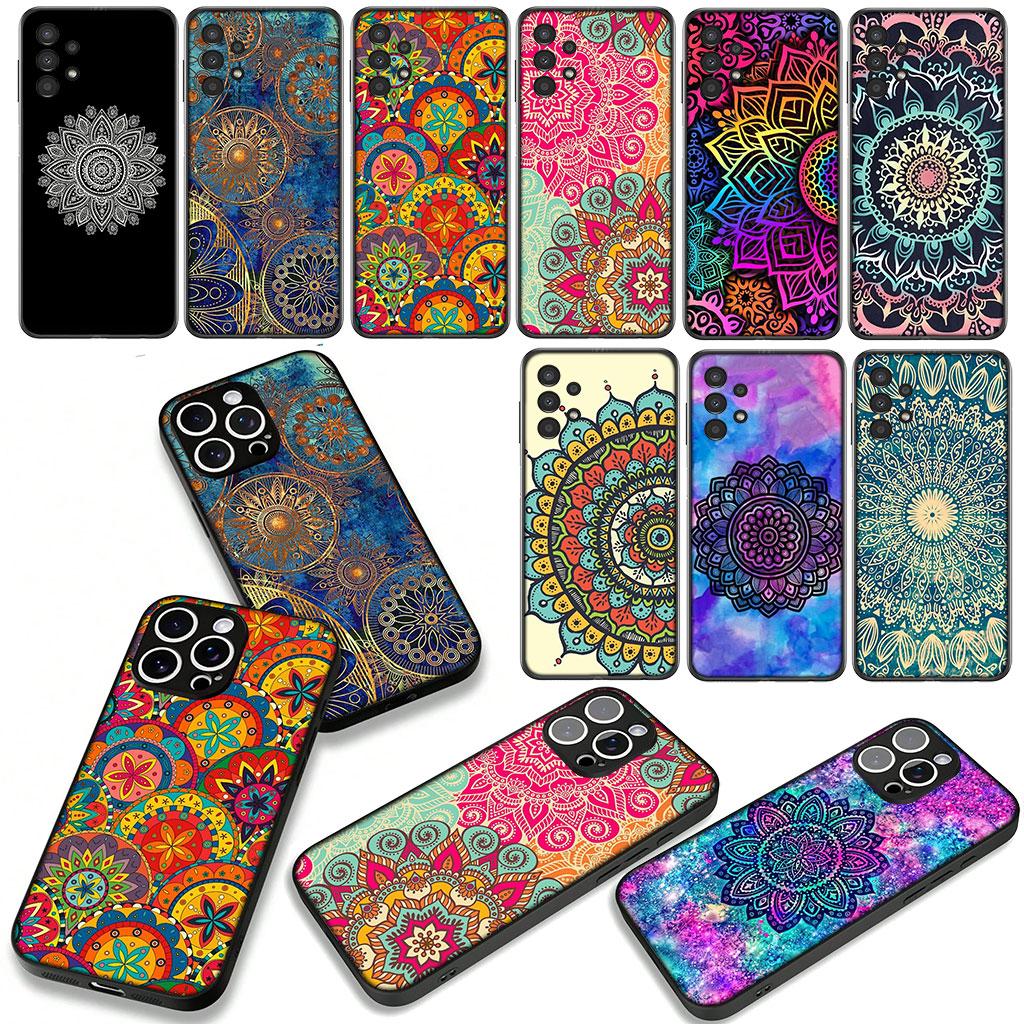 Floral Paisley Mandala Flower Texture Phone Cover Case for Apple iPhone 16 15 14 Plus 13 12 Mini 17 Pro Max + ProMax 16E Air 16+