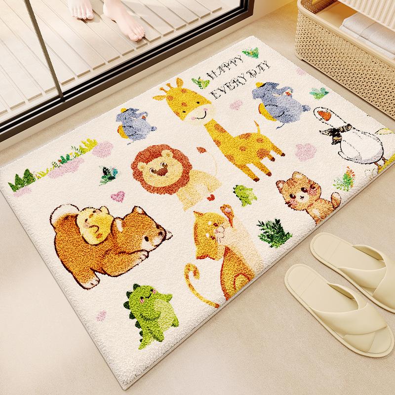 Absorbent Monster Bathroom Floor Mat Bathroom Floor Mat Imitation Cashmere Door Mat Non-slip Mat Household Bedroom Carpet Door Mat
