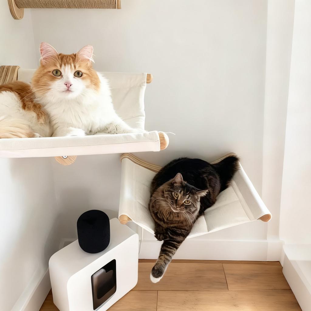 Cat Hammock Bed Wall Mounted Climbing Cats Kitty Bed Funiture Stable Shelf Perches Cat House for Sleeping Playing Accessories