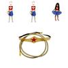 Stretch Cotton Wonder Woman Dress With Bow Accent For Toddlers
