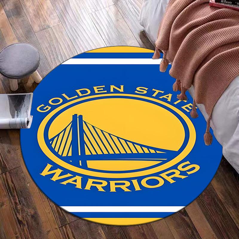 Golden State Warriors Logo Round Rug for Livingroom,Bedroom, Palyroom, Chair Rug, Area Rug, Circle Carpet, Large Size Fan Christmas Gift