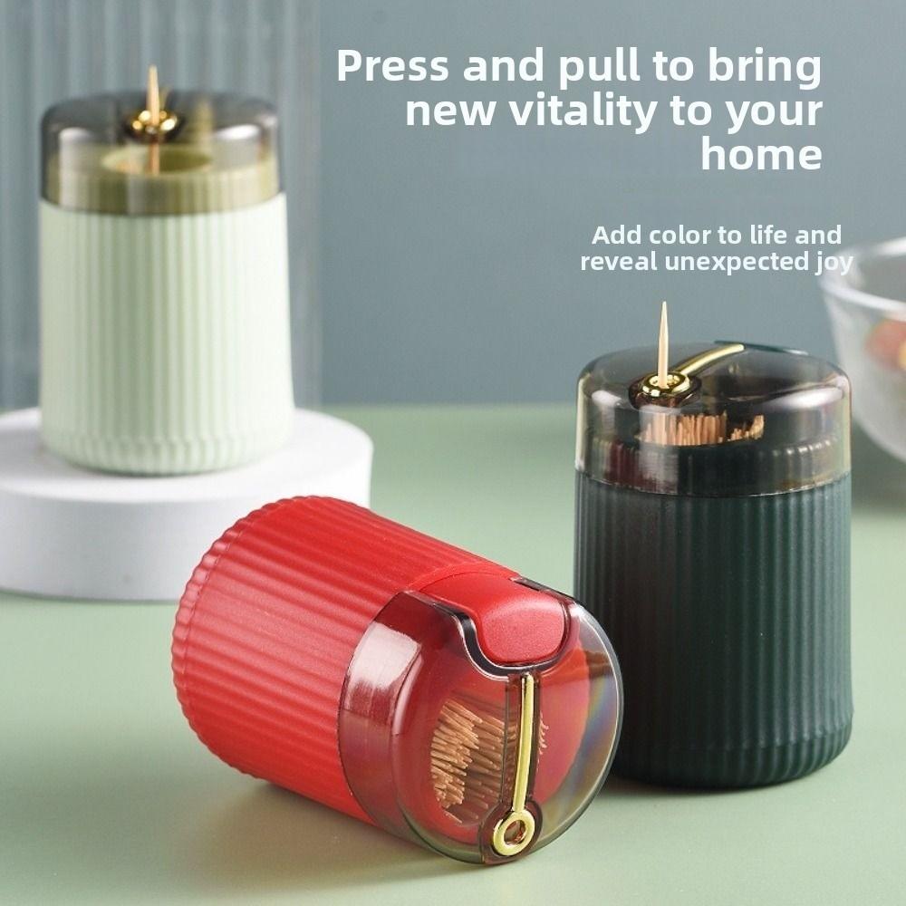 Automatic Toothpick Storage Box Push Type Plastic Toothpick Holder  Dining Table