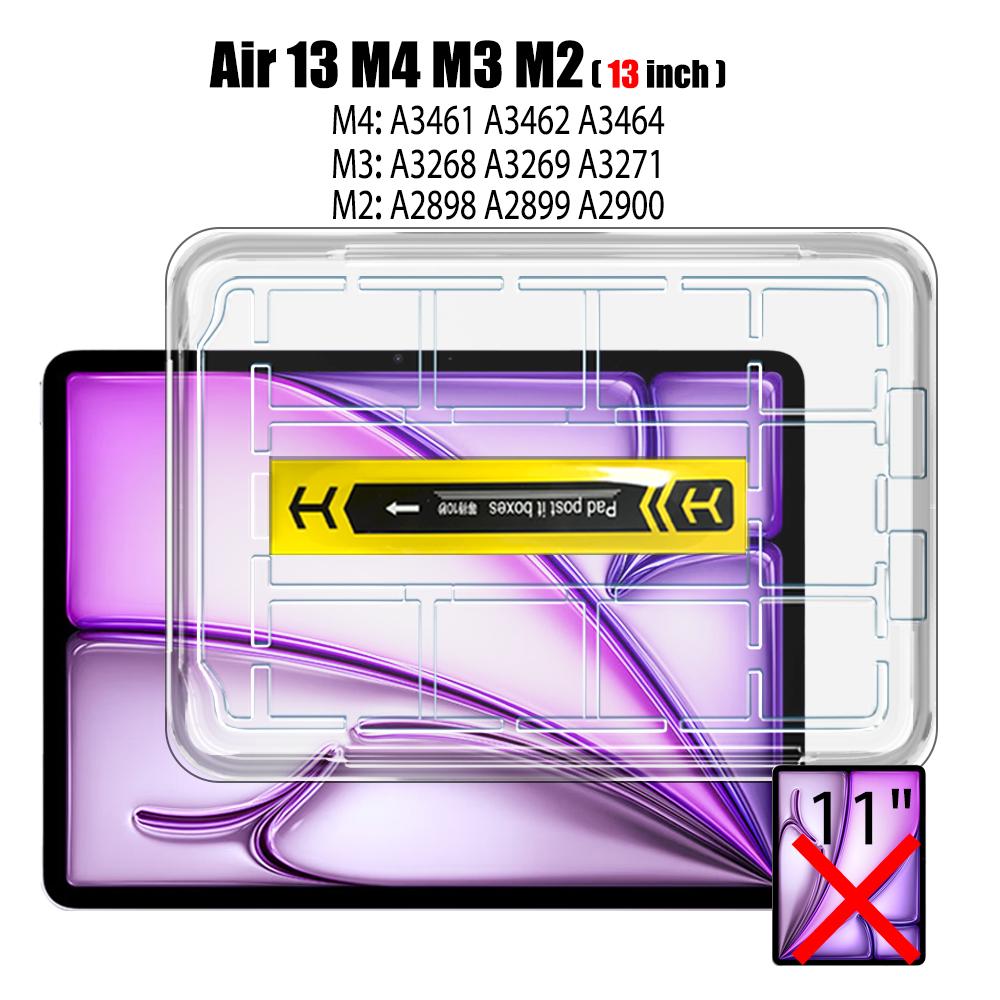 Tempered Glass Screen Protector for iPad Air 11 13 M4 M3 M2 Pro 11 13 M5 12.9 11th A16 10th 9th 8th 7th Air 5 4 3 10.2 10.5