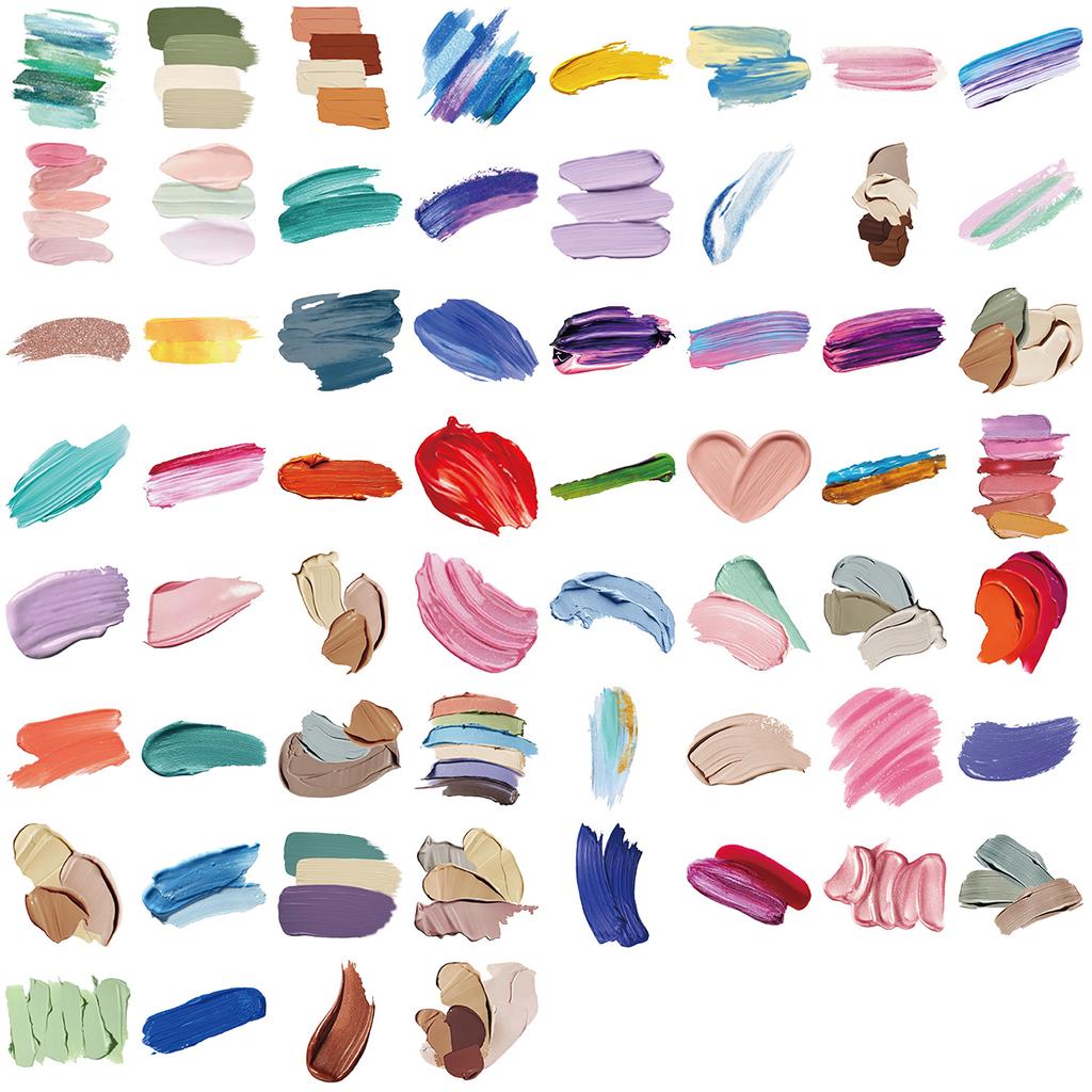 60 Transparent Cartoon Palette Sticker Pack Can Waterproof Transparent PET Manual Material Decorative Guitar Notebook