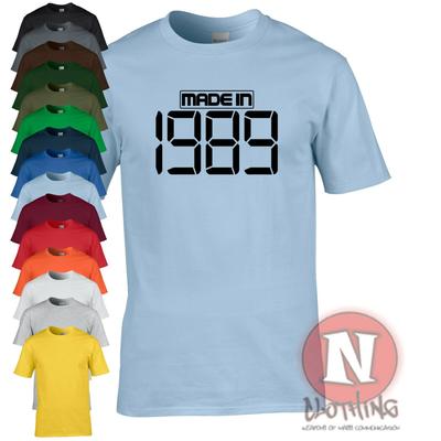 Made In 1989 TShirt Birthday Party Celebration Fancy Dress Teeshirt