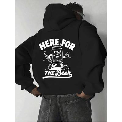 Womens Come for Beer Printed Womens Hoodie Loose Version Classic Crew Neck Casual Activities and Everyday Wear