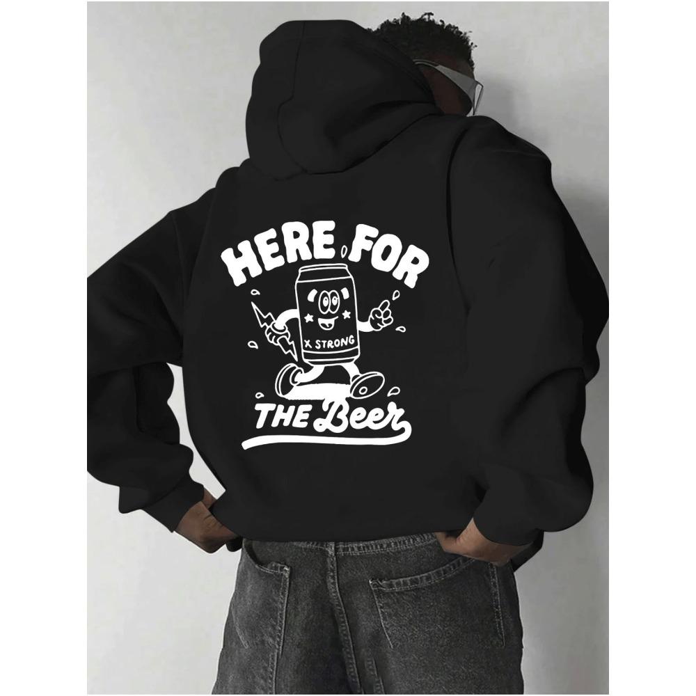 

Come for Beer Printed Men s Hoodie Loose Version Classic Crew Neck Casual Activities and Everyday Wear 3XL