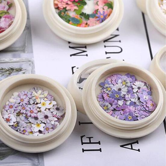 50 Pcs/Box Exquisite Nail Accessories Waterproof Wood Pulp Dried Flowers Sticker Patch
