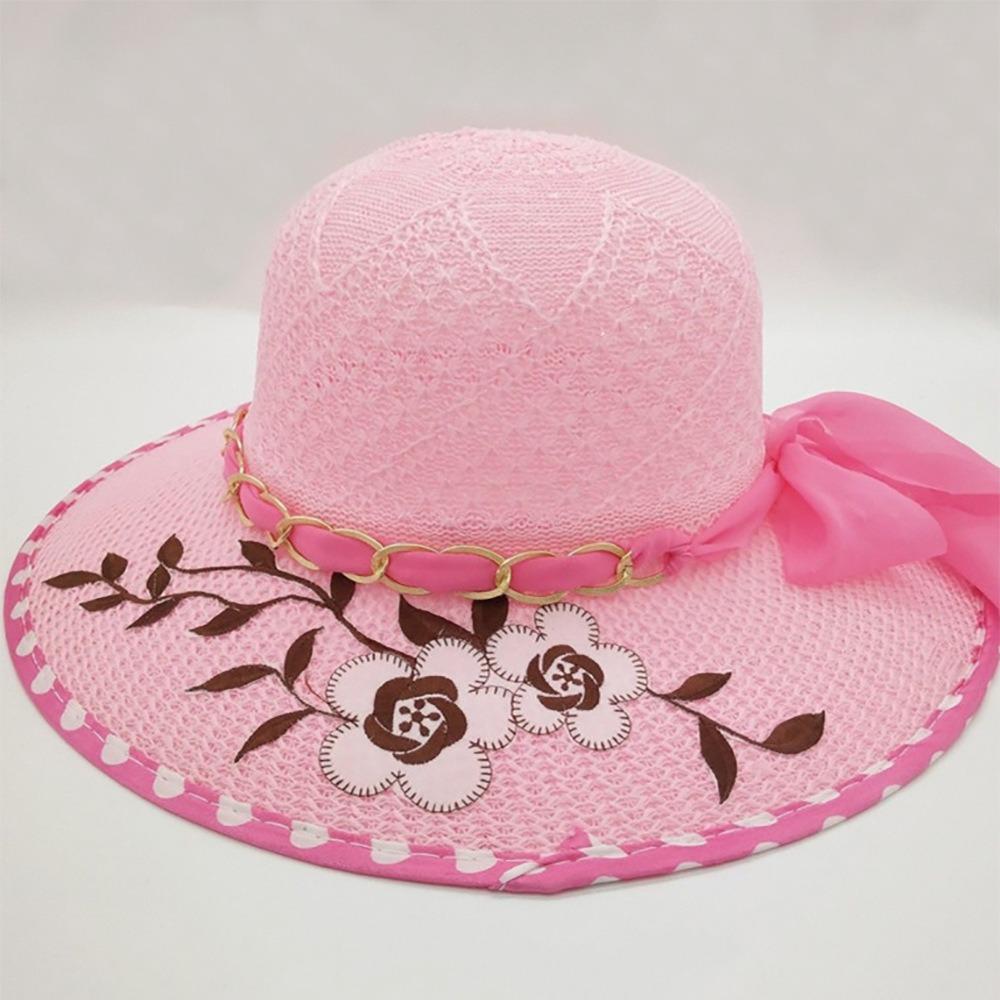 UV Protection Women's Sun Hat Flower Printed Straw Hat Fashion Fisherman's Hat Summer Outdoor