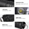 Mini Portable USB Rechargeable LED Flashlight Lamp Keychain Pocket Torch Light (Black)