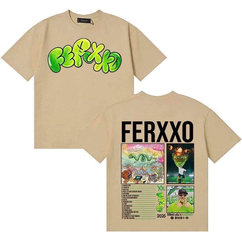 Singer Feid FERXXO CALIPSIS Concert Merch Tshirt Unisex Women Summer T Shirt Teenagers Cotton Oversized Crewneck Tshirt Streetwear