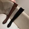 4.5cm Over-knee Boots Heightening Fashion Over-knee Thin Flat-bottomed Zipper Women's Elastic Boots Autumn and Winter Boots Tall